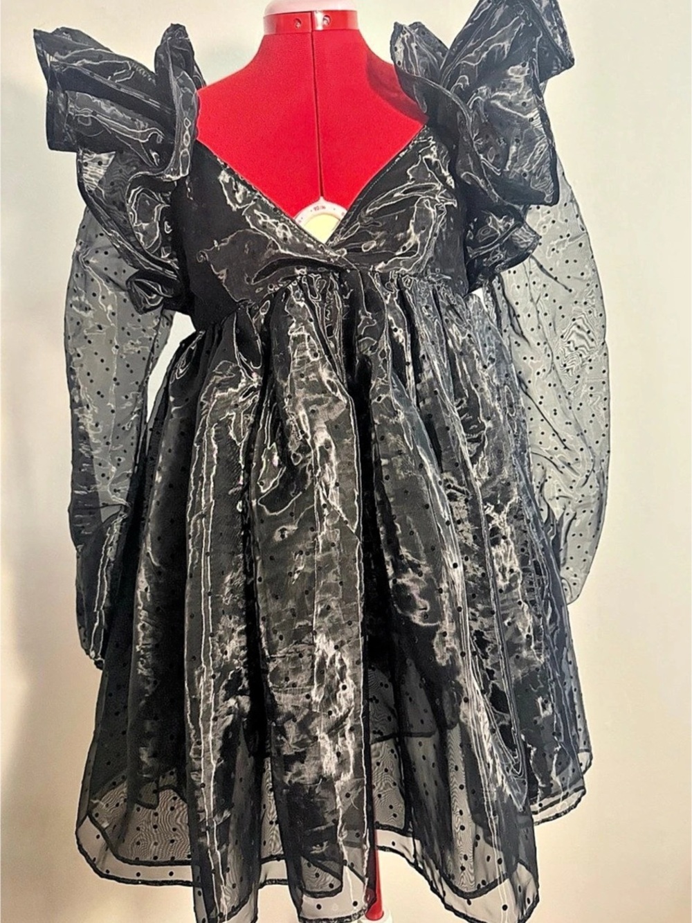 Selkie The Caviar Puff Dress Black Mini Dress Like New